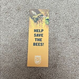Yellow Bookmark - Help Save the Bees